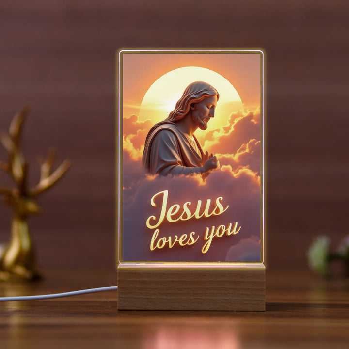 Christianartworkshop Religious Jesus Daily Affection Night Light: Warm Glow & Loving Message - A - image 1