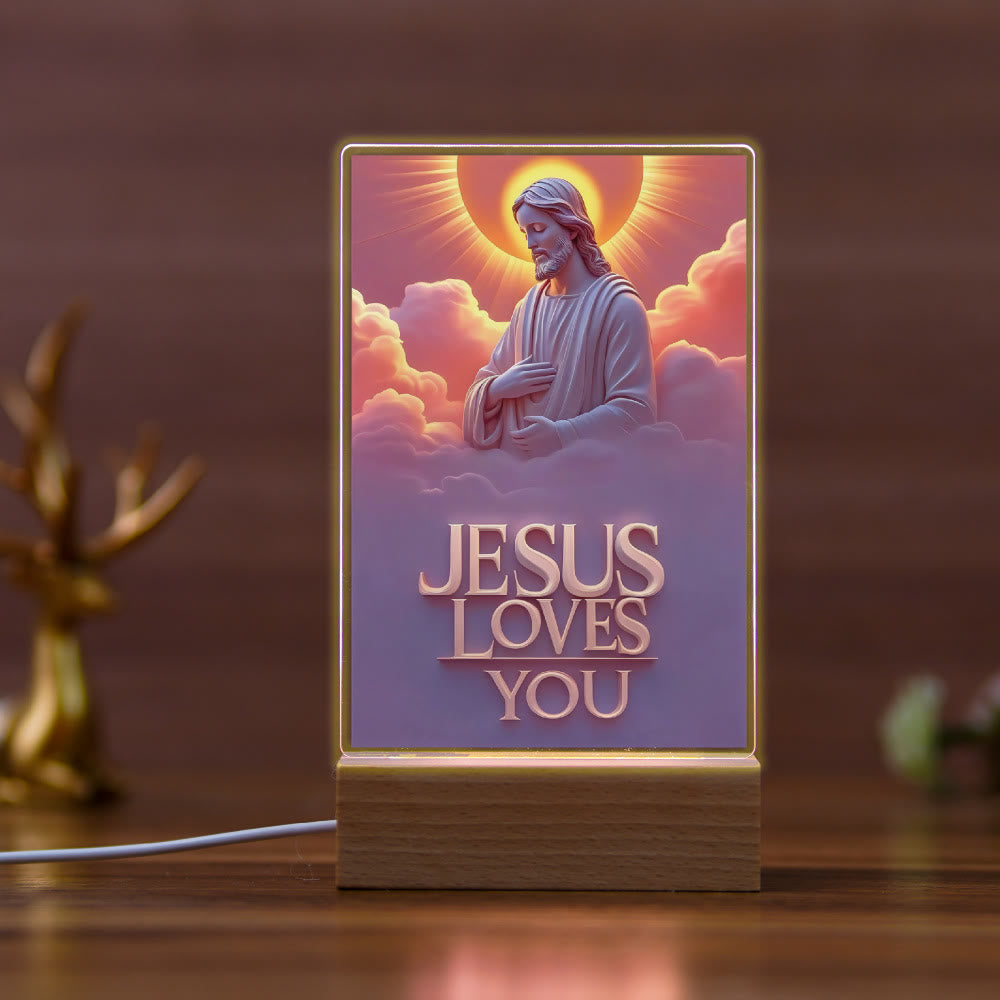 Christianartworkshop Religious Jesus Daily Affection Night Light: Warm Glow & Loving Message - F - image 6