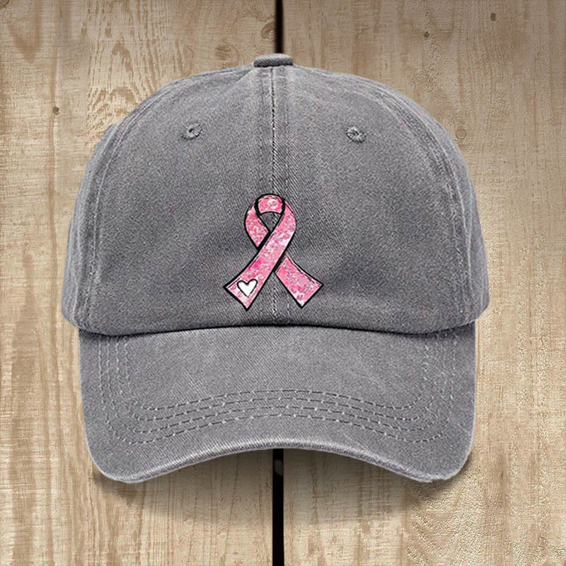 Christianartworkshop God's Healing Prayers Pink Ribbon Hat: Faith Warrior for Cancer Awareness - Grey - image 5