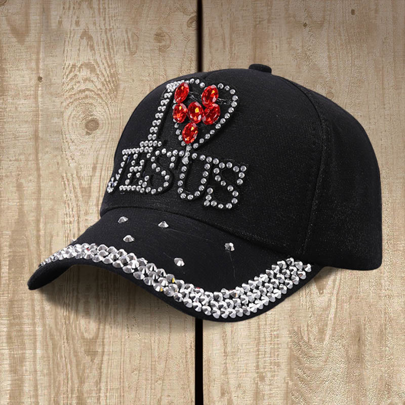 Christianartworkshop I Love Jesus Baseball Cap for Devoted Hearts: Radiate Love for Christ - Black - image 3