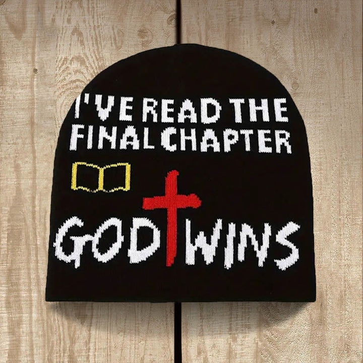 Christianartworkshop Final Chapter Faith Beanie: I Know How It Ends God Wins - Black - image 0
