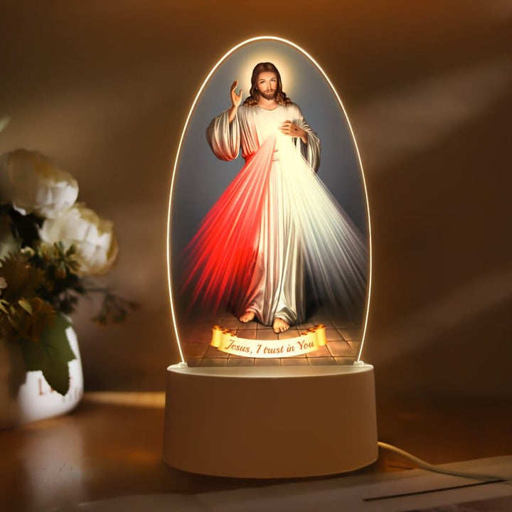 Christianartworkshop Daily Blessing Oval Holy Scenes Night Light: Glowing Halo & Holy Icons - image 4