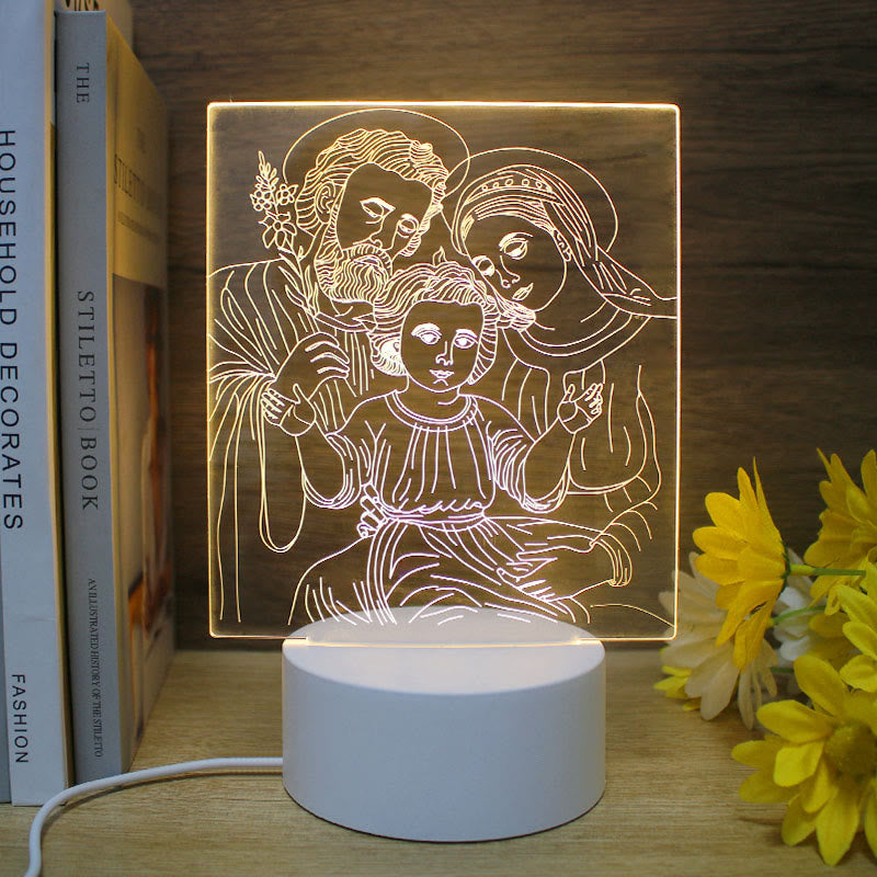 Christianartworkshop Minimalist Faith Unique Gift Night Light: Glowing Outlines & Enduring Icons - K - image 10