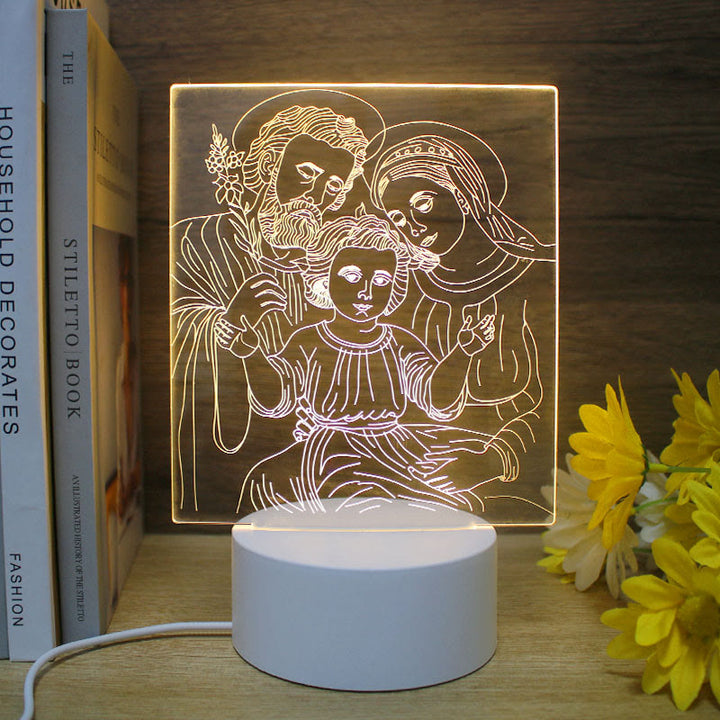 Christianartworkshop Minimalist Faith Unique Gift Night Light: Glowing Outlines & Enduring Icons - K - image 10