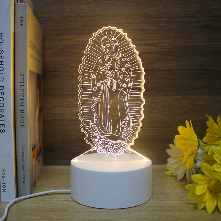 Christianartworkshop Minimalist Faith Unique Gift Night Light: Glowing Outlines & Enduring Icons - H - image 7