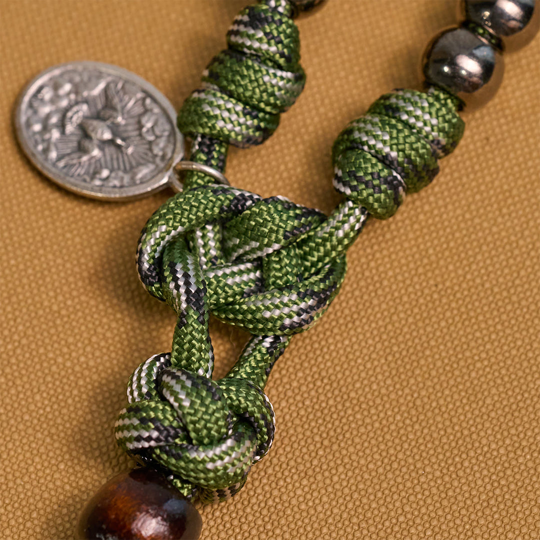 Christianartworkshop Rugged Paracord Blessing Rosary: Shielded by Holy Spirit and Divine Mercy - image 5
