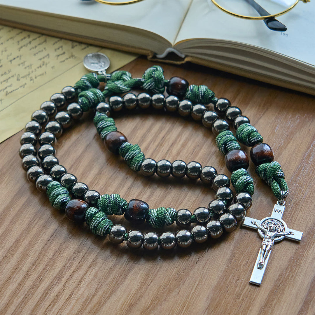 Christianartworkshop Rugged Paracord Blessing Rosary: Shielded by Holy Spirit and Divine Mercy - image 3