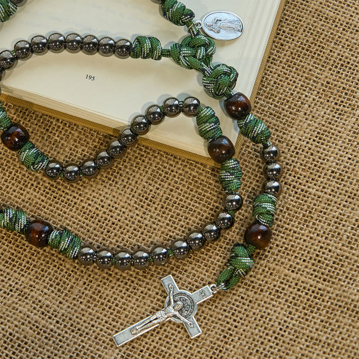 Christianartworkshop Rugged Paracord Blessing Rosary: Shielded by Holy Spirit and Divine Mercy - image 4