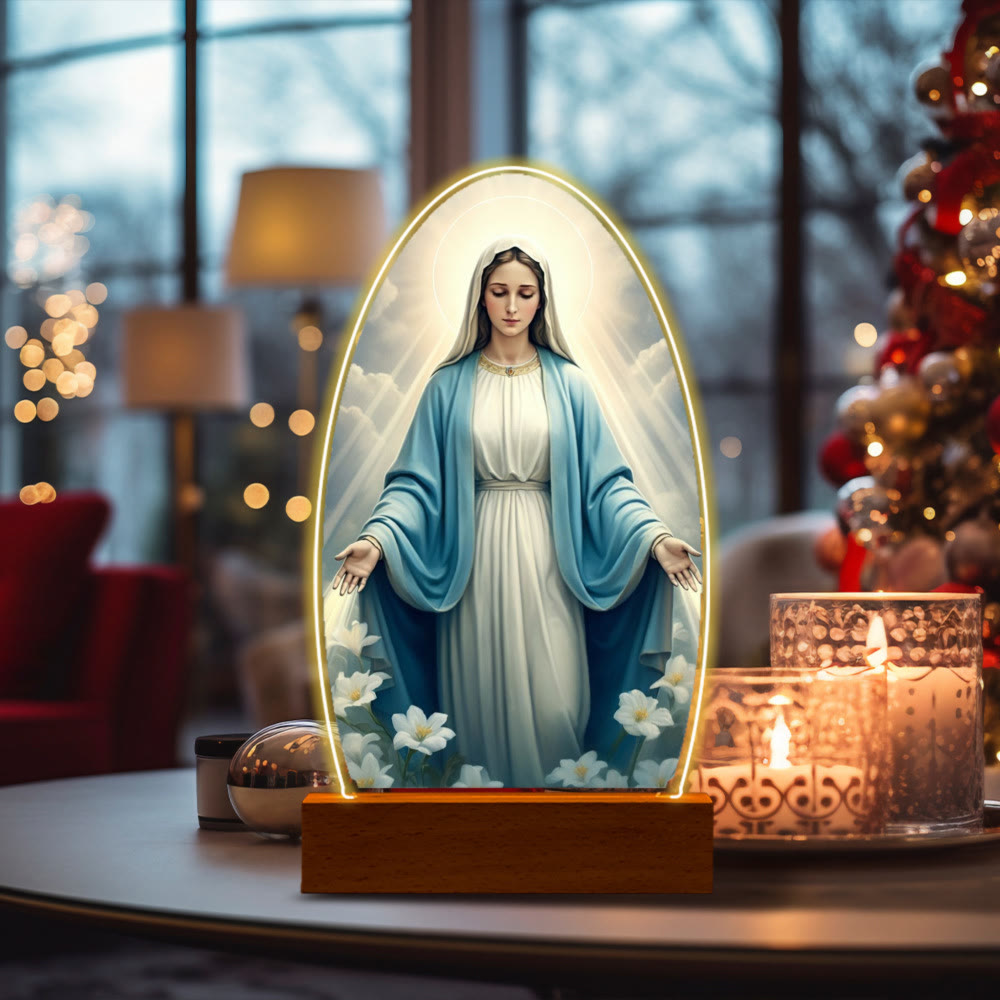 Christianartworkshop Serene Virgin Mary Night Light in Oval Design for Quiet Devotion - C - image 6