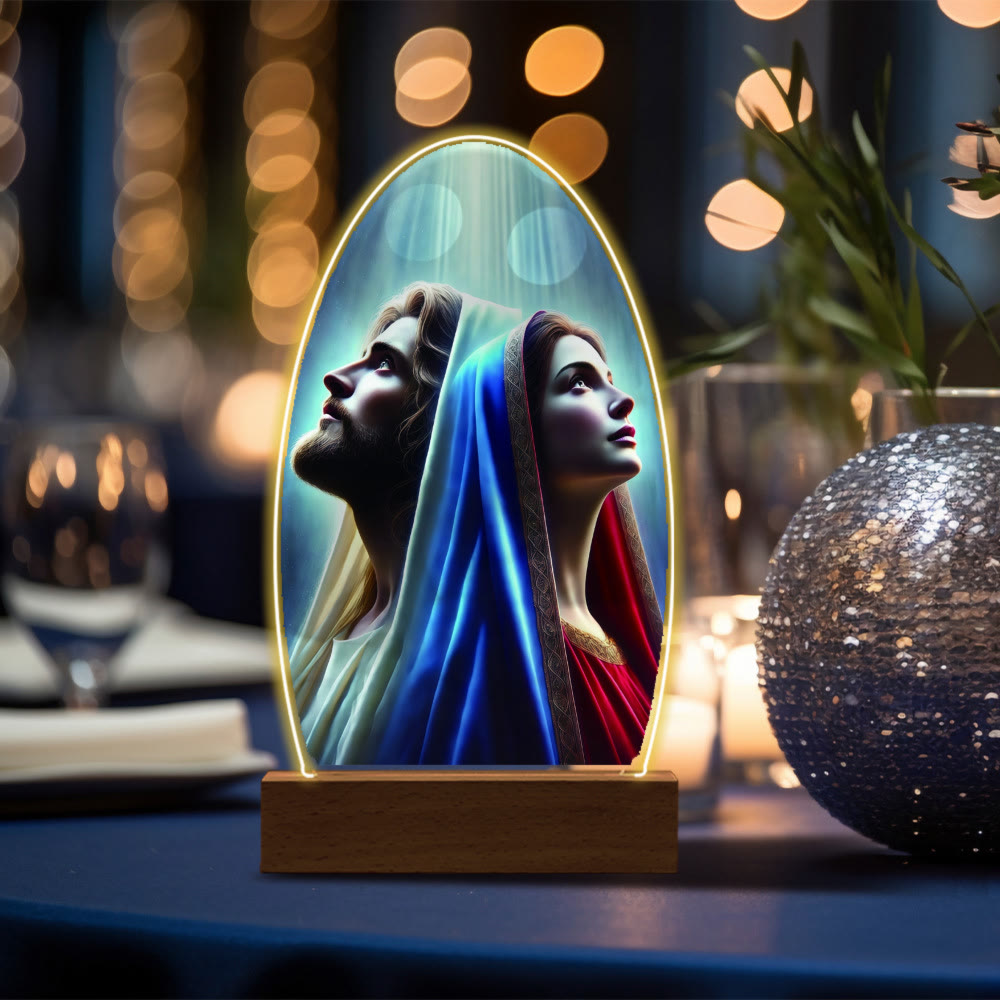 Christianartworkshop Comforting Jesus and Virgin Mary Prayer Moments Night Light - C - image 6
