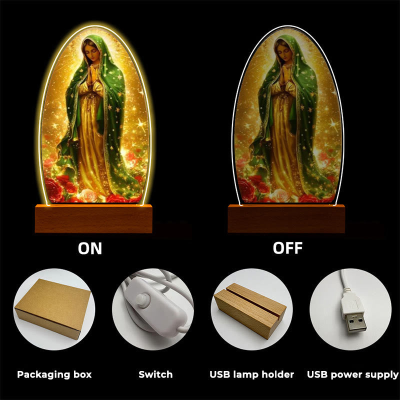 Christianartworkshop Serene Virgin Mary Night Light in Oval Design for Quiet Devotion - image 3