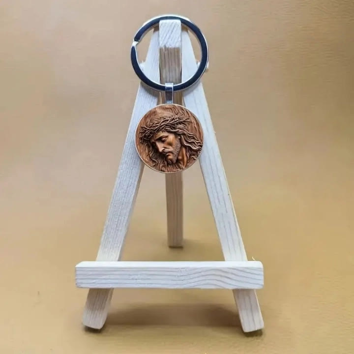 Christianartworkshop Jesus Crown of Thorns Keychain: A Sacred Token of Protection - image 1