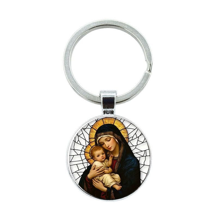 Christianartworkshop Our Lady Holding Infant Jesus Keychain: Divine Motherly Love - image 4