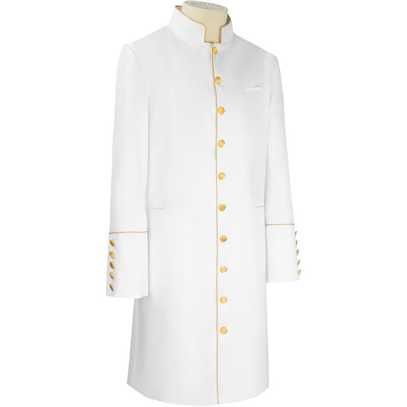 Christianartworkshop Traditional Stand Collar Clergy Robe with Golden Buttons & MultiColor Options - image 10