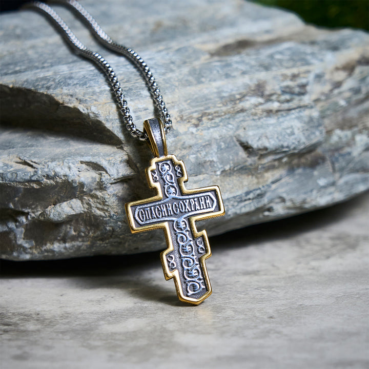 Christianartworkshop Two-Color Orthodox Crucifix Necklace with Profound Spiritual Meaning - image 9
