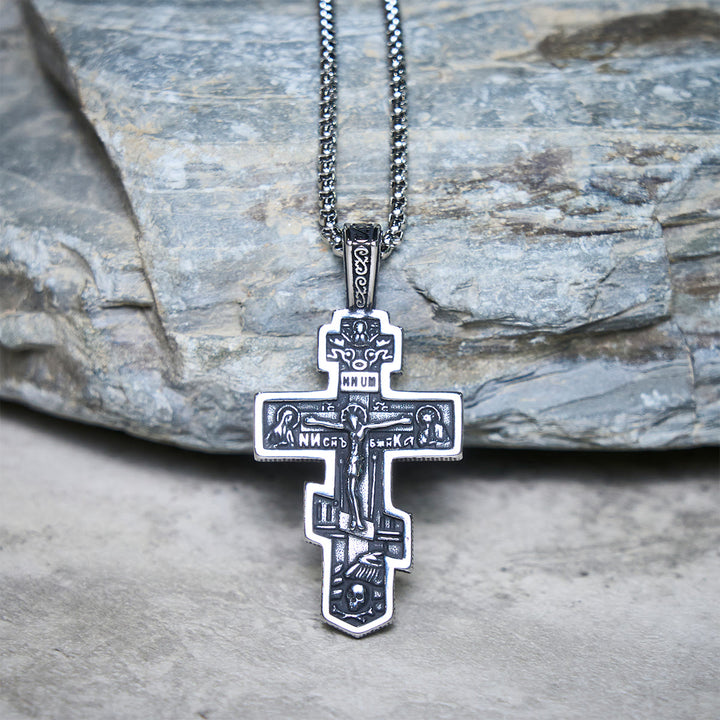 Christianartworkshop Two-Color Orthodox Crucifix Necklace with Profound Spiritual Meaning - image 2