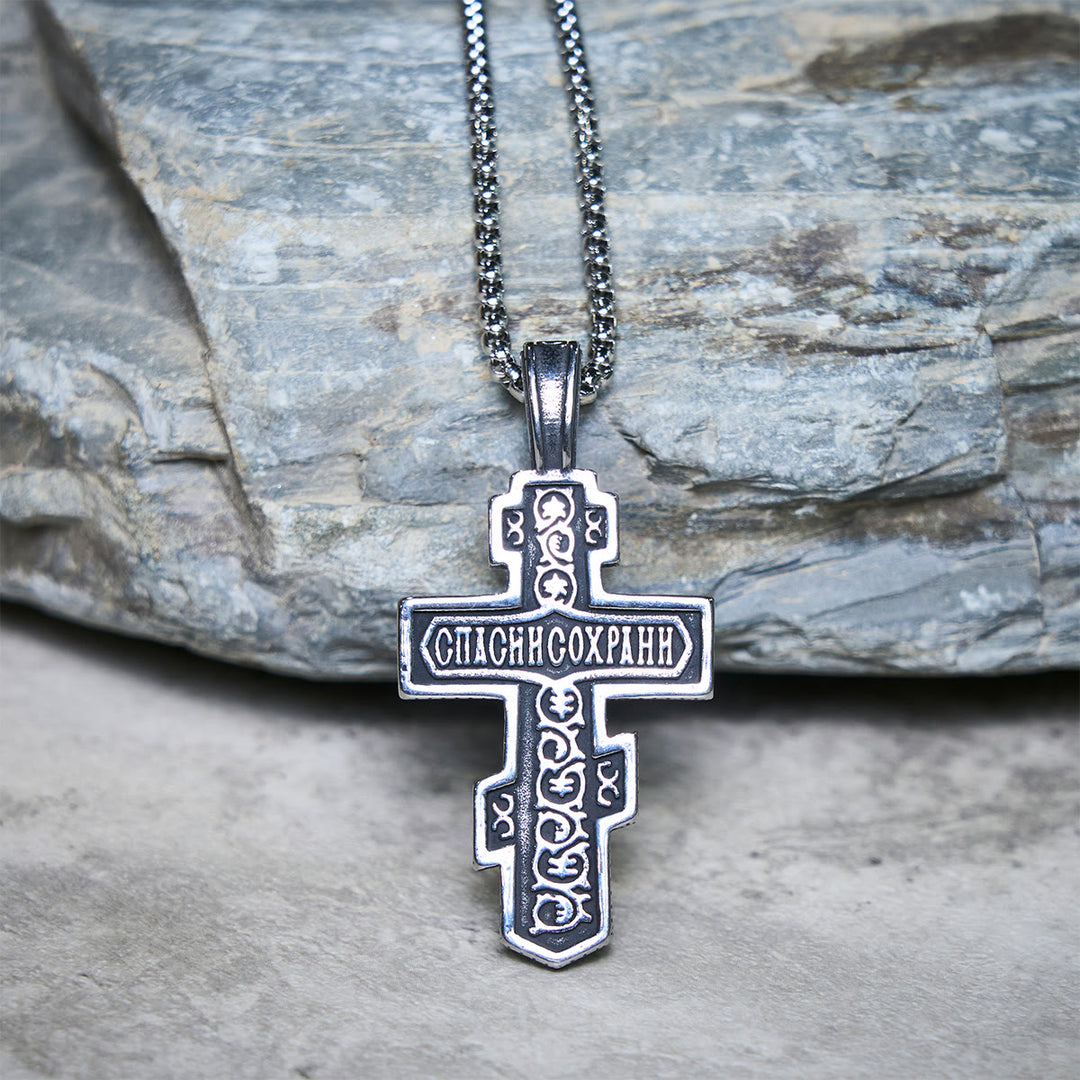Christianartworkshop Two-Color Orthodox Crucifix Necklace with Profound Spiritual Meaning - image 3