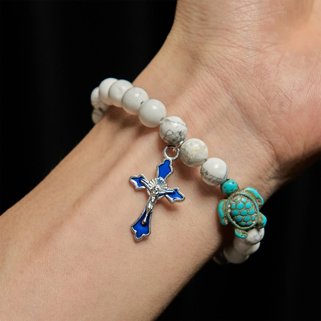 Christianartworkshop Ocean's Faith with Multicolored Natural Stone & Turtle Charm Animal Bracelet - image 23