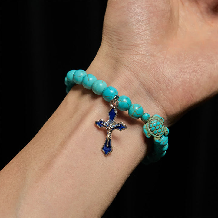 Christianartworkshop Ocean's Faith with Multicolored Natural Stone & Turtle Charm Animal Bracelet - image 9
