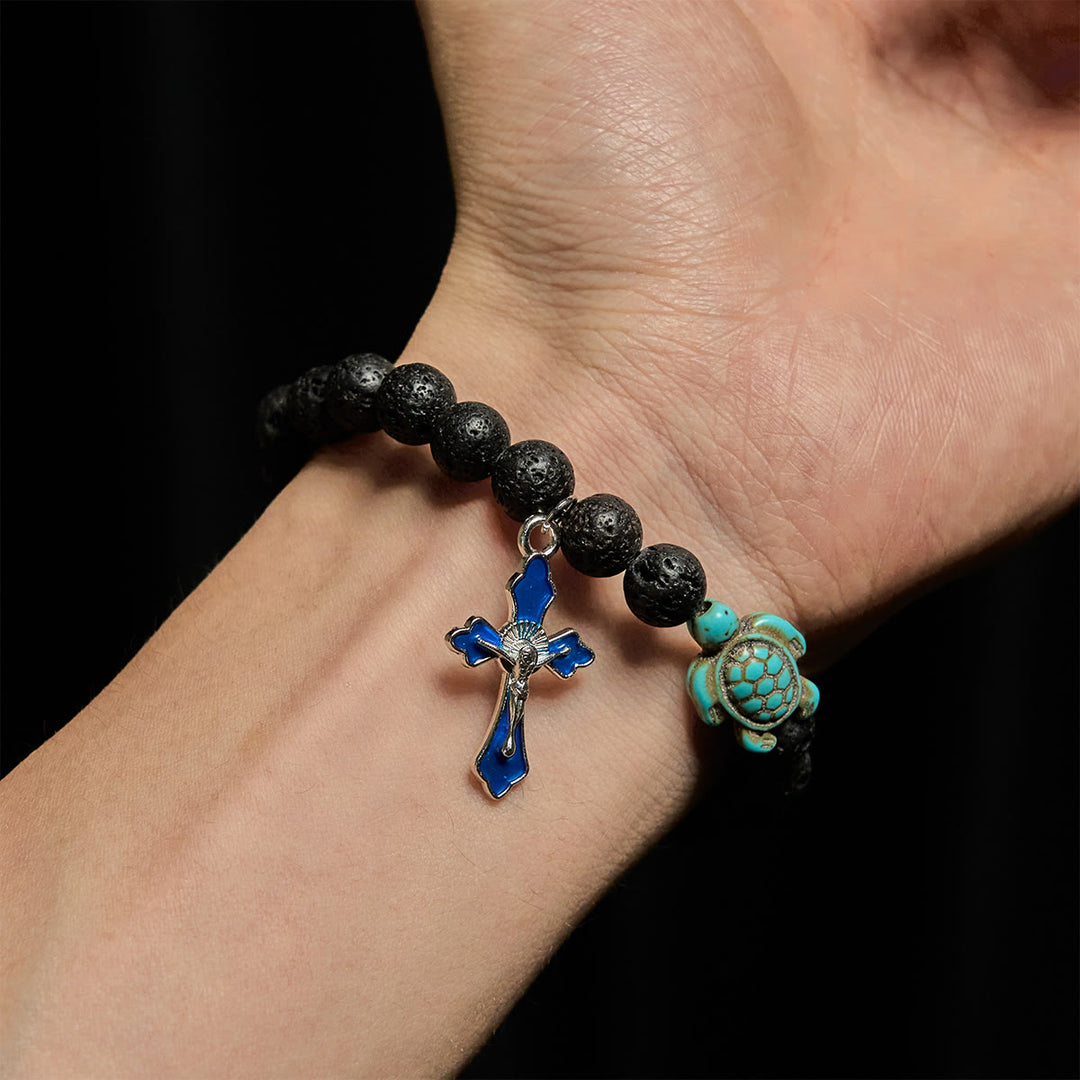 Christianartworkshop Ocean's Faith with Multicolored Natural Stone & Turtle Charm Animal Bracelet - image 16