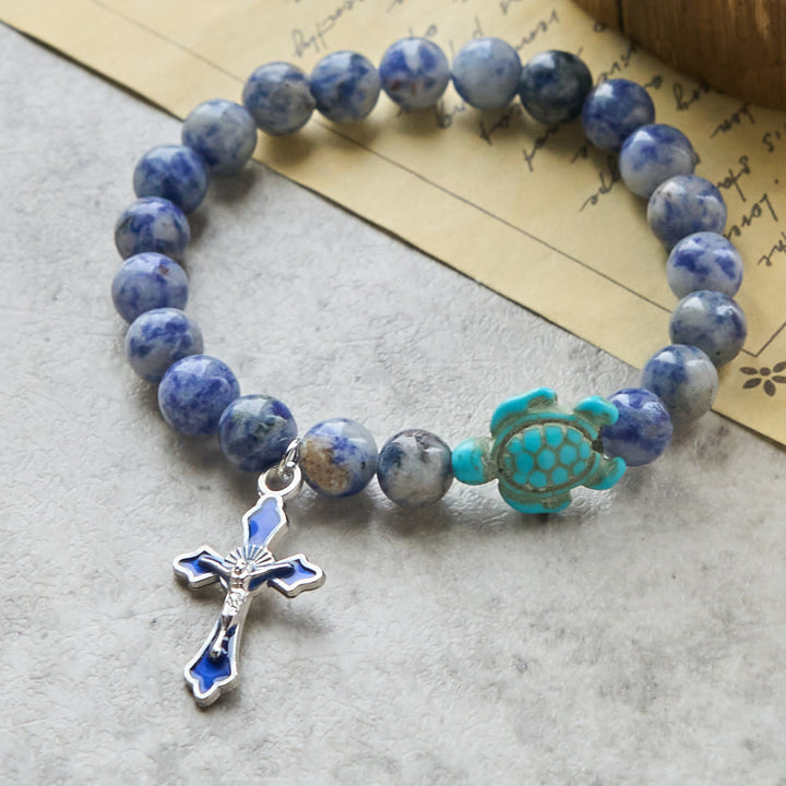 Christianartworkshop Ocean's Faith with Multicolored Natural Stone & Turtle Charm Animal Bracelet - image 29