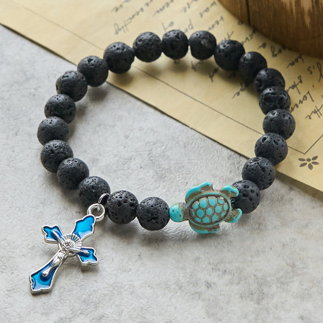 Christianartworkshop Ocean's Faith with Multicolored Natural Stone & Turtle Charm Animal Bracelet - image 15