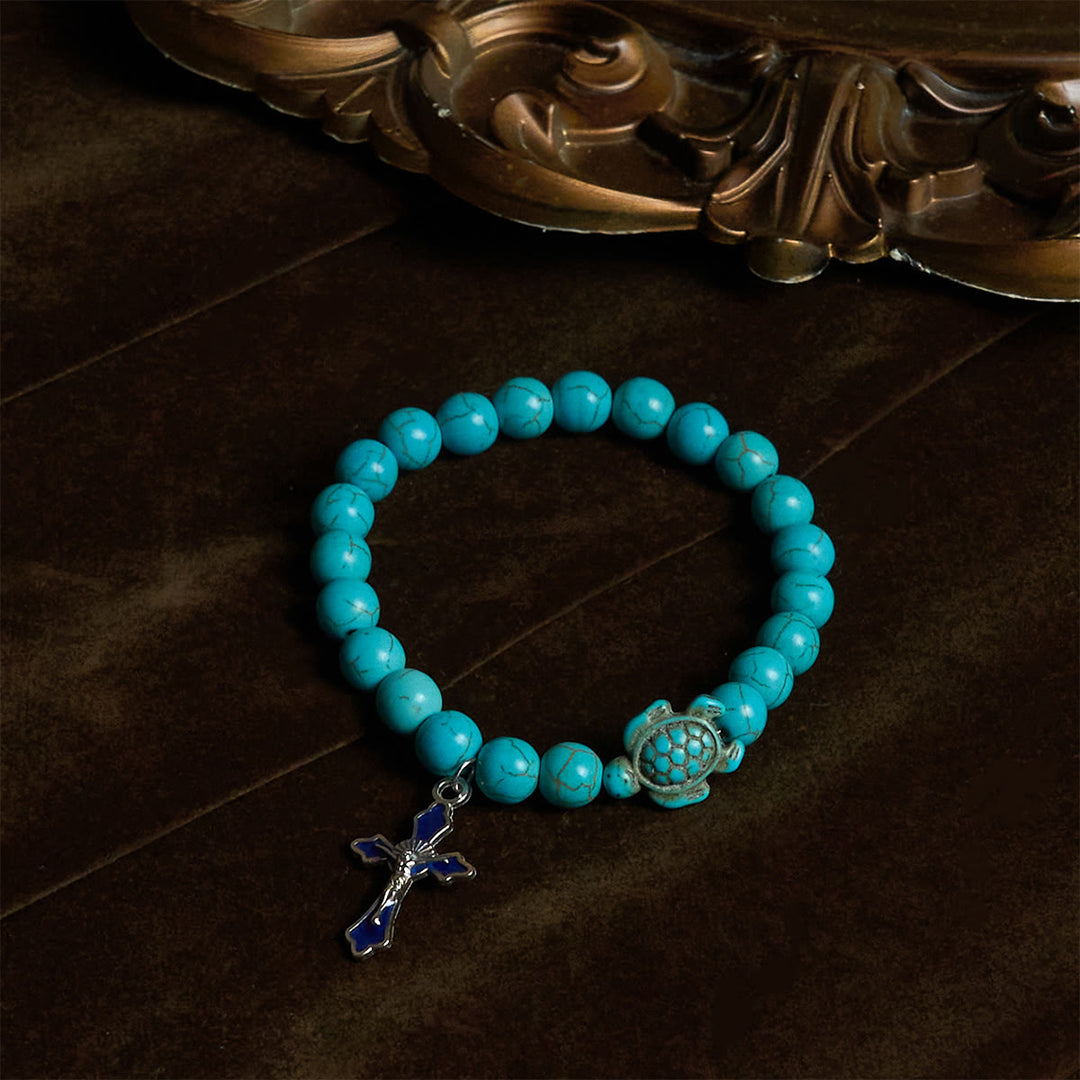 Christianartworkshop Ocean's Faith with Multicolored Natural Stone & Turtle Charm Animal Bracelet - image 10