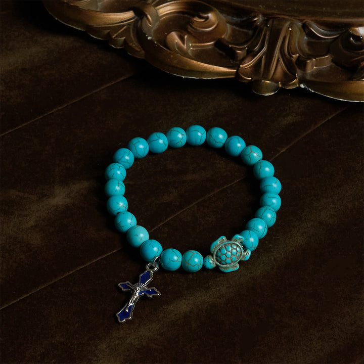 Christianartworkshop Ocean's Faith with Multicolored Natural Stone & Turtle Charm Animal Bracelet - image 10