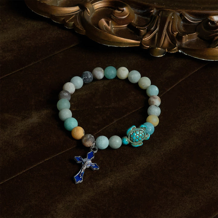 Christianartworkshop Ocean's Faith with Multicolored Natural Stone & Turtle Charm Animal Bracelet - image 3