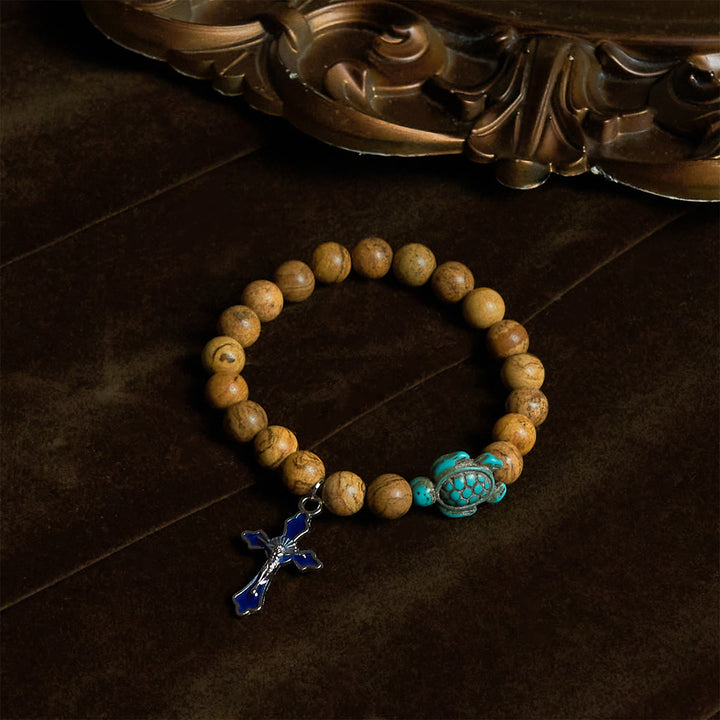 Christianartworkshop Ocean's Faith with Multicolored Natural Stone & Turtle Charm Animal Bracelet - image 52