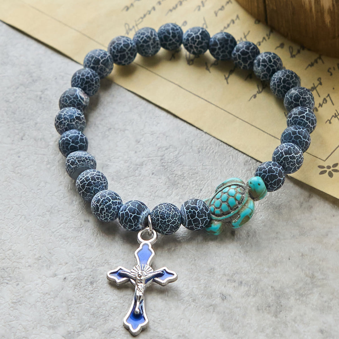 Christianartworkshop Ocean's Faith with Multicolored Natural Stone & Turtle Charm Animal Bracelet - image 43