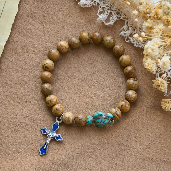 Christianartworkshop Ocean's Faith with Multicolored Natural Stone & Turtle Charm Animal Bracelet - image 53