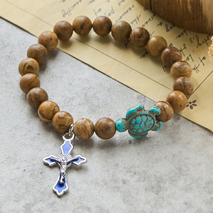 Christianartworkshop Ocean's Faith with Multicolored Natural Stone & Turtle Charm Animal Bracelet - image 50