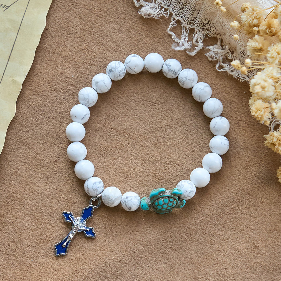 Christianartworkshop Ocean's Faith with Multicolored Natural Stone & Turtle Charm Animal Bracelet - image 25