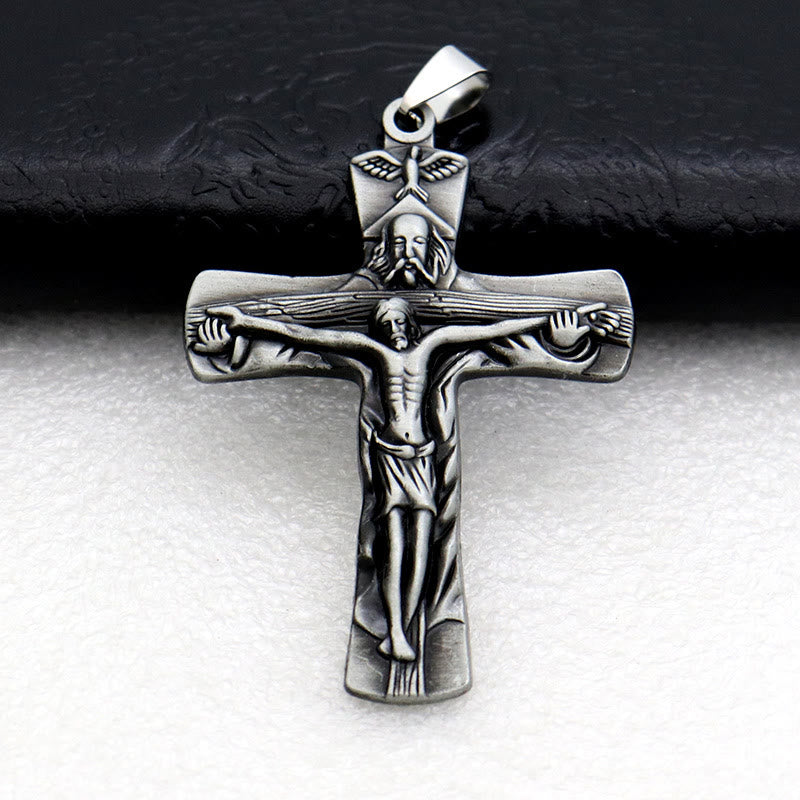 Graphite Color Key Chain Christianartworkshop Antique Crucifix Keychain with Detailed Craftsman ...