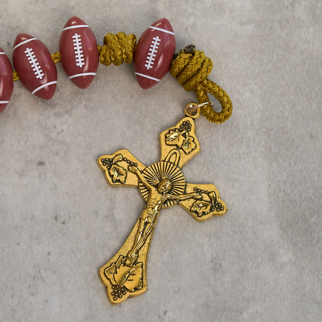 Christianartworkshop Holy Grail Blessing with Red Football Rosary and Golden Cord: Prayer for Strength - image 7