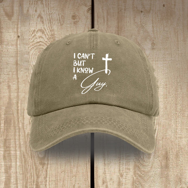 Christianartworkshop I Can't He Can Jesus Cross Everyday Faith Washed Cotton Hat - Khaki - image 10