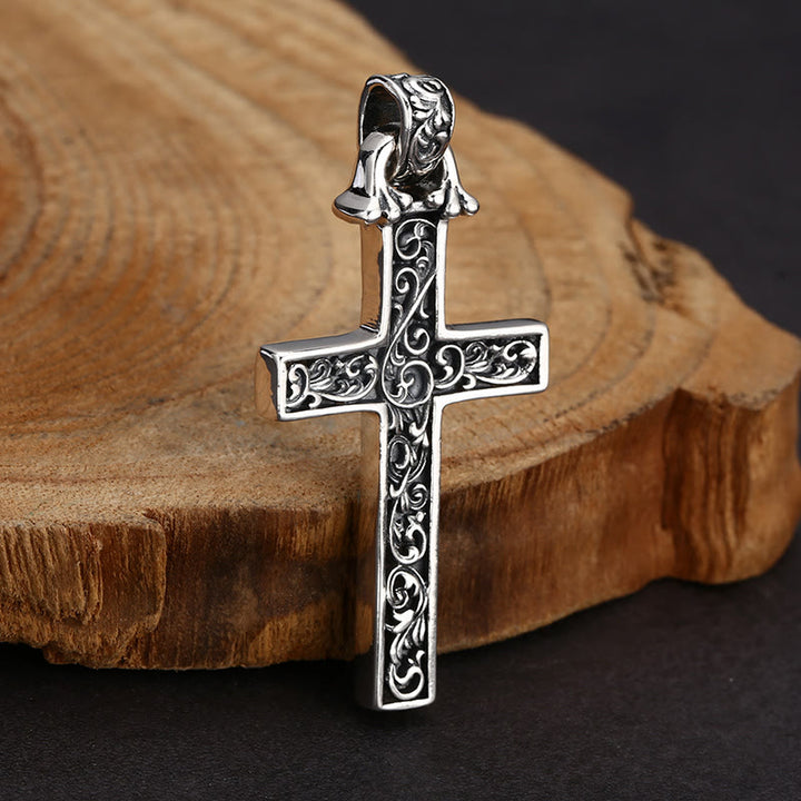 Christianartworkshop Intricate Sterling Silver Cross Necklace with Golden Dove: An Exquisite Blend of Detail and Devotion - image 5