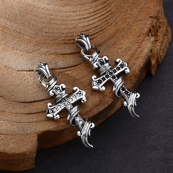 Christianartworkshop Retro - Inspired Sterling Silver Cross Earrings with Twisted Design: A Nostalgic Symbol of Faith - image 2