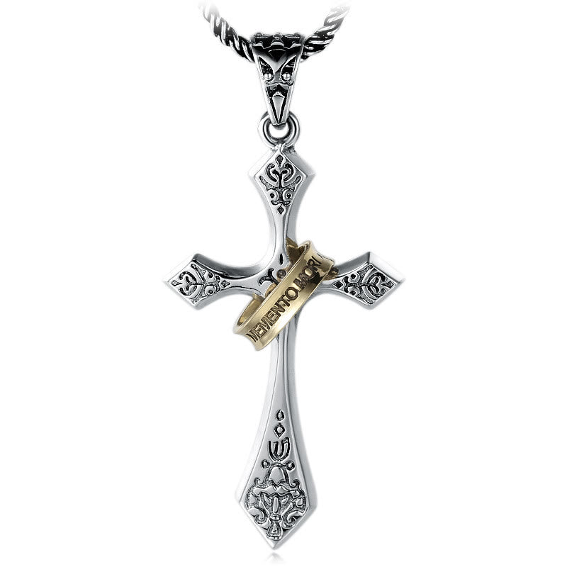 Christianartworkshop Classic Sterling Silver Cross Necklace with Rotating Ring: A Profound Symbol of Everlasting Faith - image 4