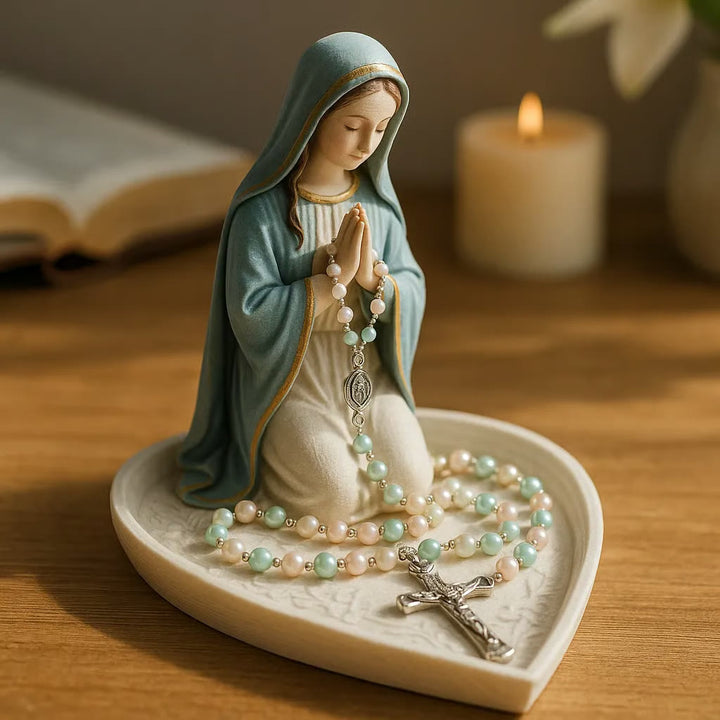Christianartworkshop Classic Resin Praying Jesus Rosary Holder: A Timeless Emblem of Devotion - Our Lady - M (Height 15cm) - image 0