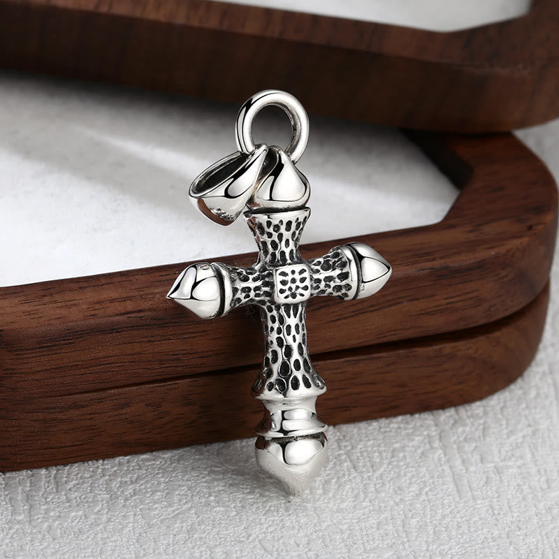 Christianartworkshop Artistic Textured Silver Cross Pendant: A Unique Blend of Art and Belief - image 1
