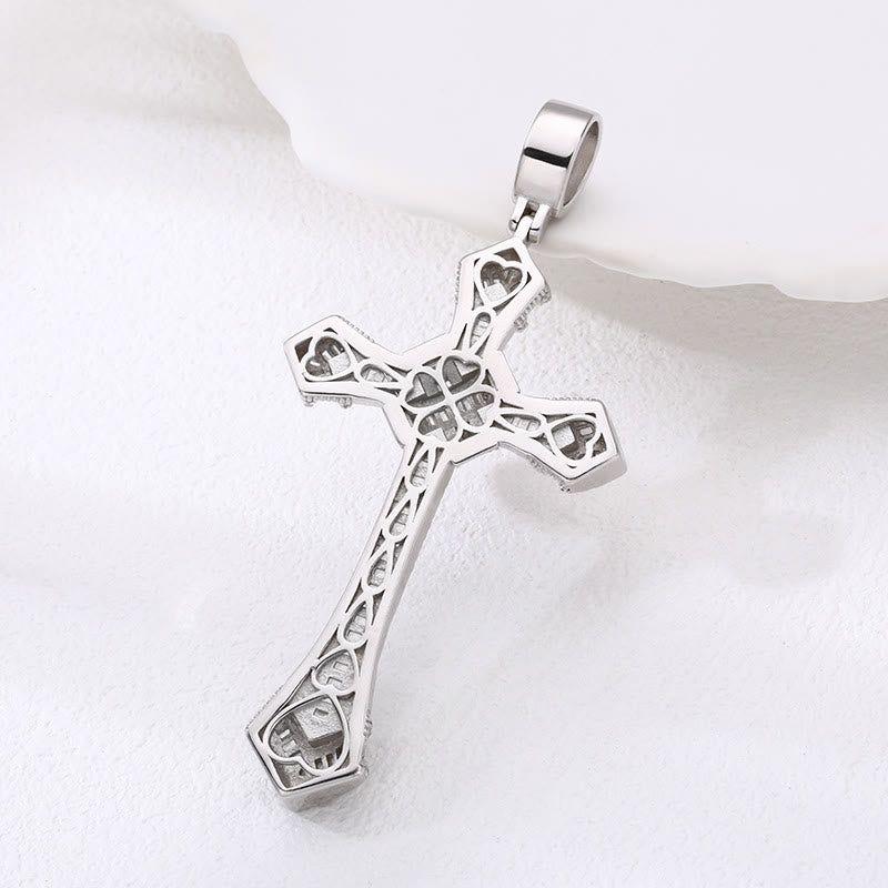 Christianartworkshop Artistic Diamond - Studded Silver Cross Pendant: A Unique Fusion of Elegance and Belief - image 3