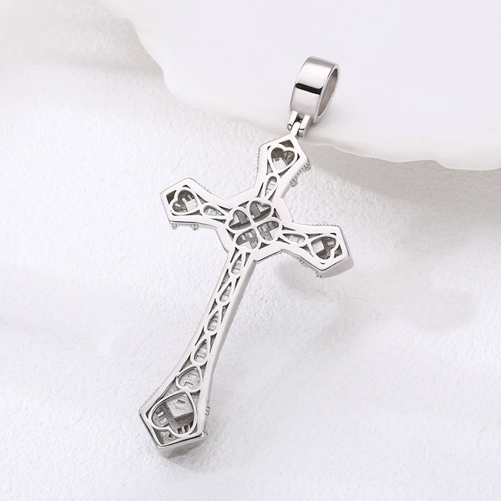 Christianartworkshop Artistic Diamond - Studded Silver Cross Pendant: A Unique Fusion of Elegance and Belief - image 3