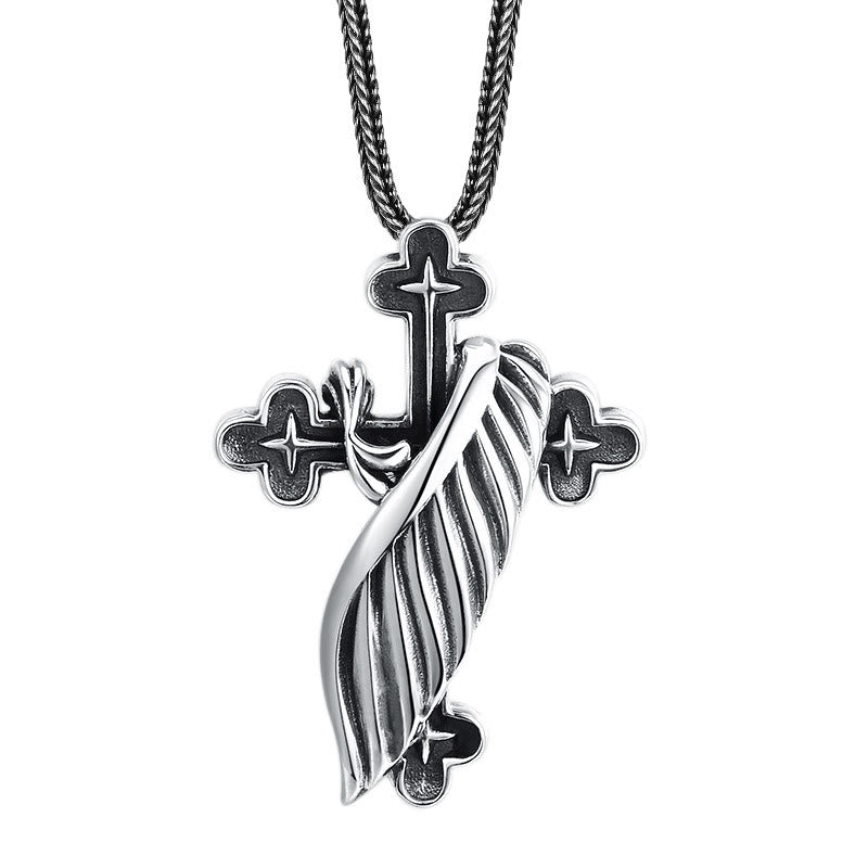 Christianartworkshop Retro - Styled Sterling Silver Wing Cross Pendant: A Nostalgic Sign of Faith - image 4