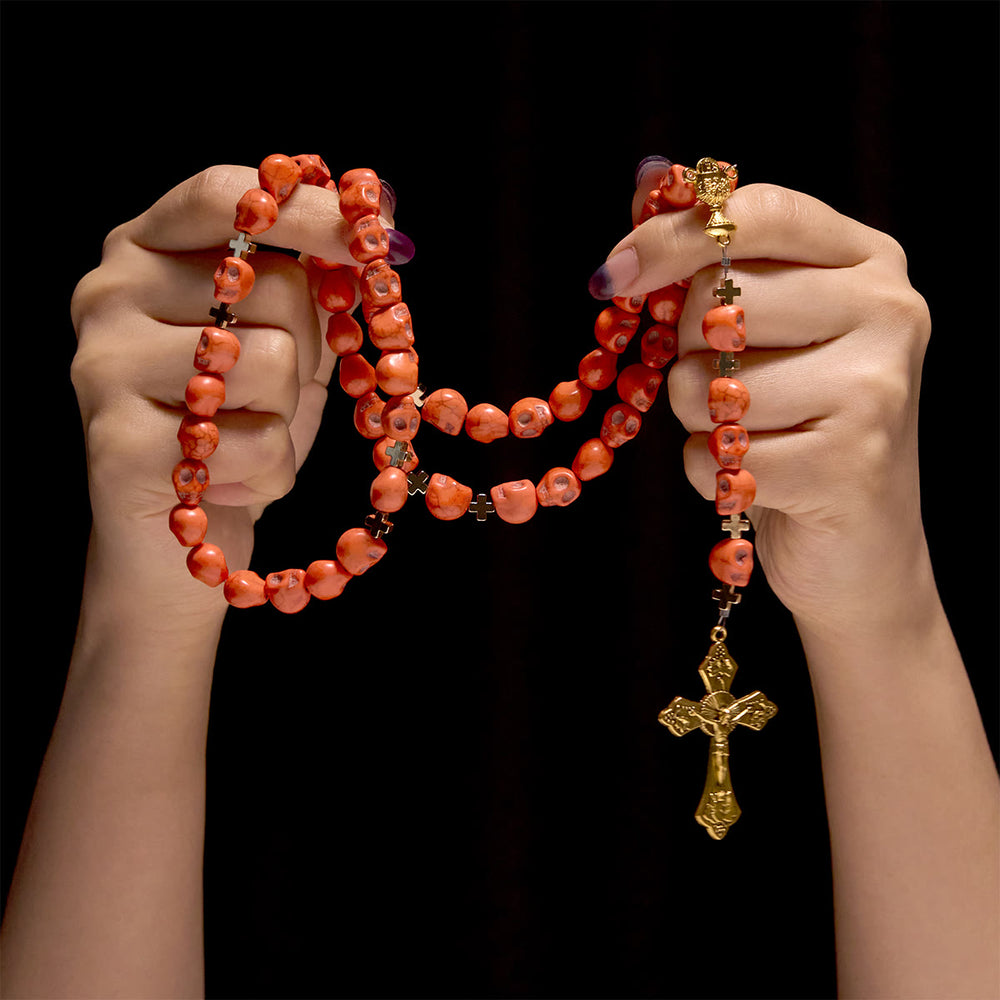 Christianartworkshop Light Over Darkness - Holy Grail of Salvation with Mystic Crimson Skull Beads Rosary - image 1