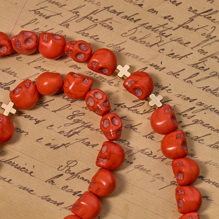 Christianartworkshop Light Over Darkness - Holy Grail of Salvation with Mystic Crimson Skull Beads Rosary - image 7