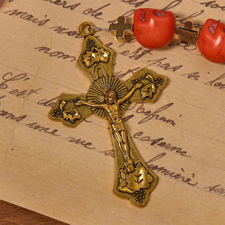 Christianartworkshop Light Over Darkness - Holy Grail of Salvation with Mystic Crimson Skull Beads Rosary - image 9