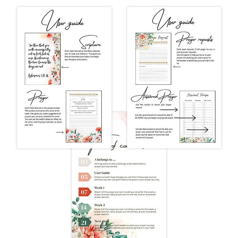 Christianartworkshop Classic Floral Prayer Journal: A Tool for 24 - Week Spiritual Nourishment - image 5