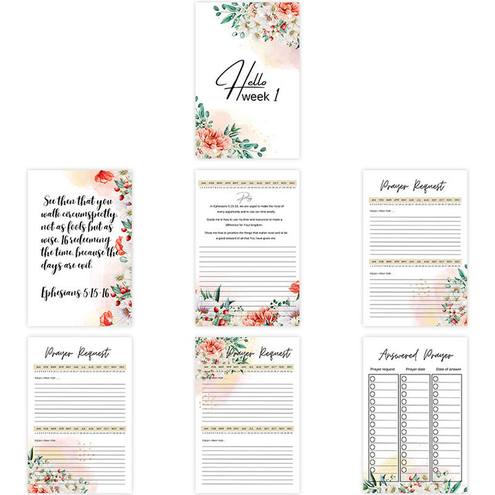 Christianartworkshop Classic Floral Prayer Journal: A Tool for 24 - Week Spiritual Nourishment - image 4